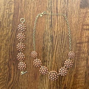 Banana Republic Coral Necklace and Bracelet Set